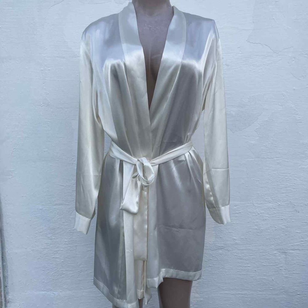 Morgan Taylor Cream Satin Robe